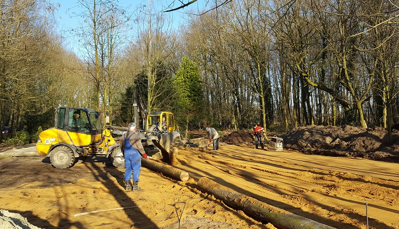Bauarbeiten am Bouleplatz